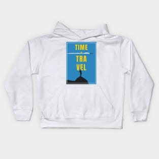 Time To Travel Graphic Art In Blue-Yellow Kids Hoodie